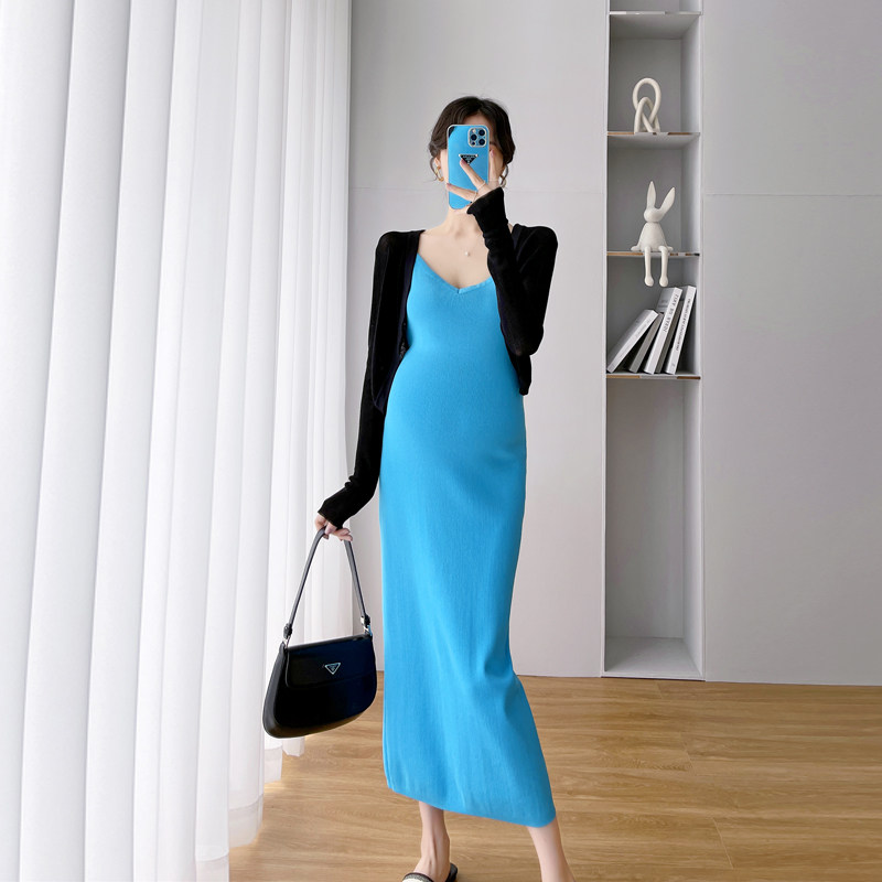 网红孕妇装夏季新款时尚修身显瘦长款针织防晒+吊带裙孕妇连衣裙,孕妇装/孕产妇用品/营养,连衣裙,淘宝优惠券,粉丝福利购,淘宝优惠卷