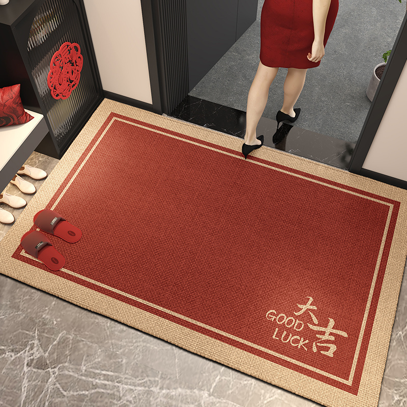 红色入户门地垫门口家用脚垫进门门垫加厚防滑耐脏地毯可定制裁剪