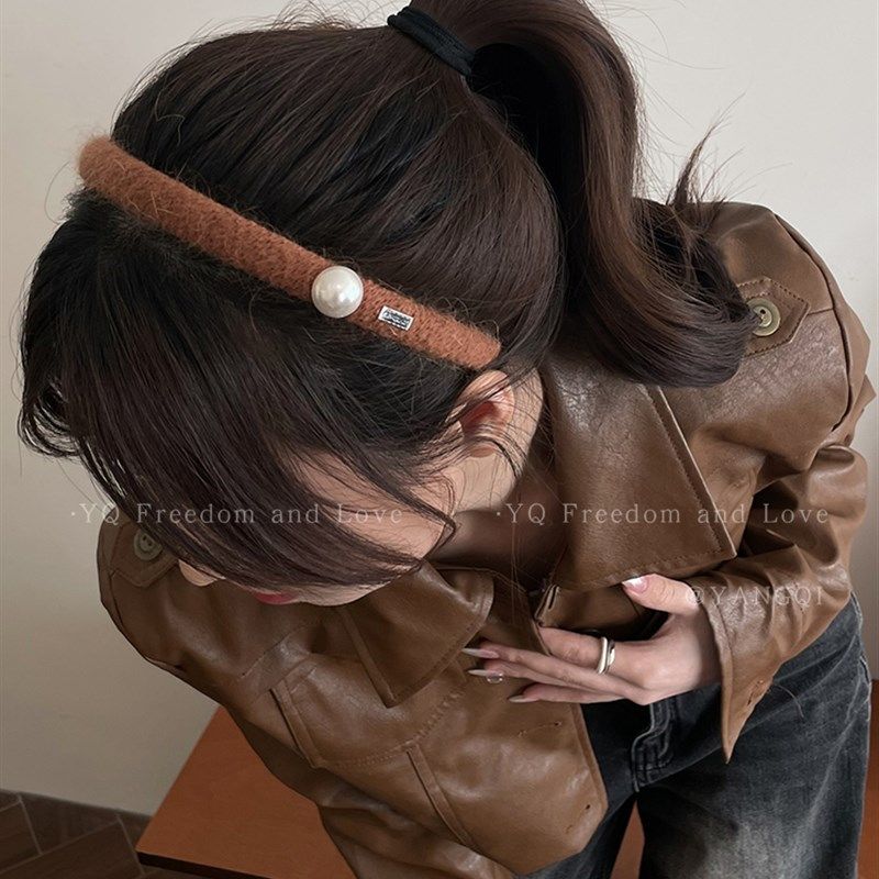 复古珍珠毛d绒头箍女2024新款秋冬高级感发箍小众简约设计发卡发,饰品/流行首饰/时尚饰品新,发饰,淘宝优惠券,粉丝福利购,淘宝优惠卷