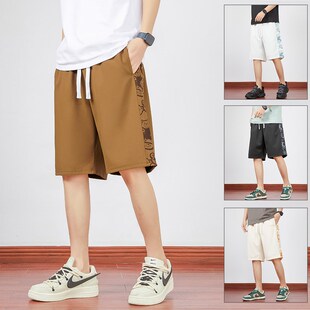 短裤 s男士 潮牌宽松五分裤 2024新款 百搭外穿休闲裤 薄款 韩版 男 夏季