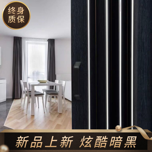 PVC折叠门免打孔推拉开放式厨房移室内隔断卫生间阳台隐形商铺门