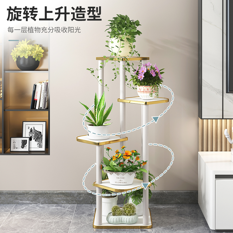 客厅沙发旁电视柜旁边落地摆件置C物架艺术床头轻奢高级装饰品大