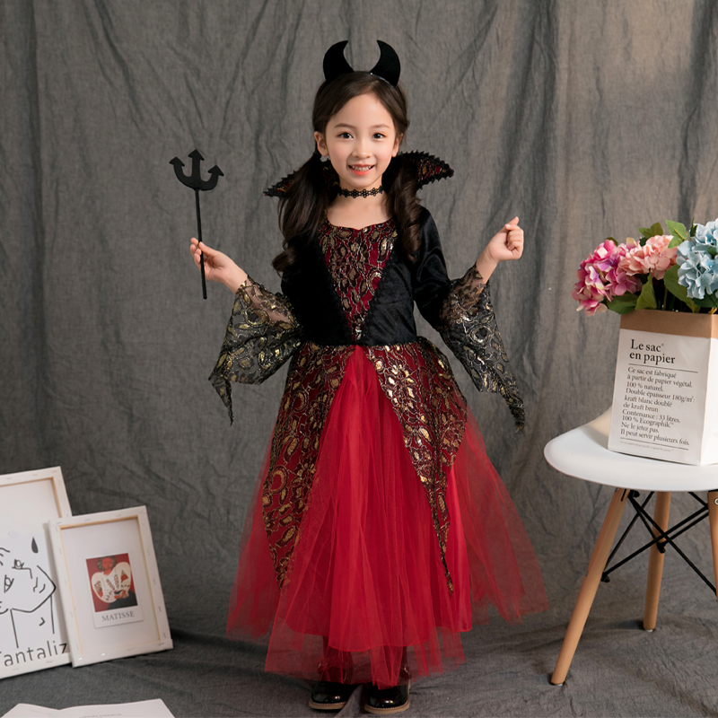 万圣节儿童服装幼儿园女童吸血鬼cos衣服成人角色扮演女巫演出服