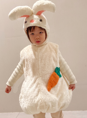 元旦儿童演出服兔子衣服幼儿园女童动物小白兔cos圣诞节表演服装
