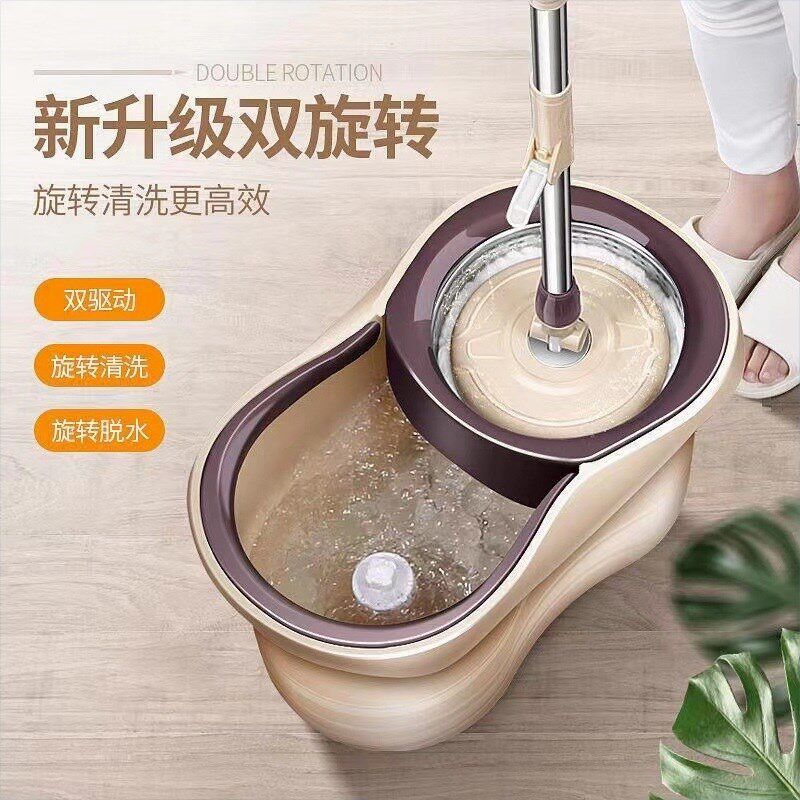 家用免手洗家用旋转小蛮腰双驱动拖把桶吸水拖布懒人拖把干湿两用