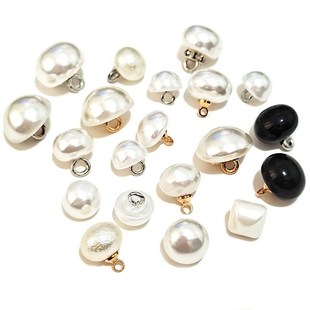 半圆珍珠钮扣铜脚半圆高亮蘑菇馒头扣毛衣衬衫 扣子金属珍珠扣