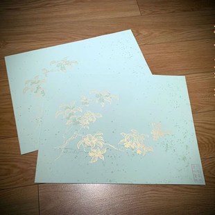仿乾隆年澄心堂纸纯手工粉蜡笺桂子天香笺明清手札小楷小品花笺