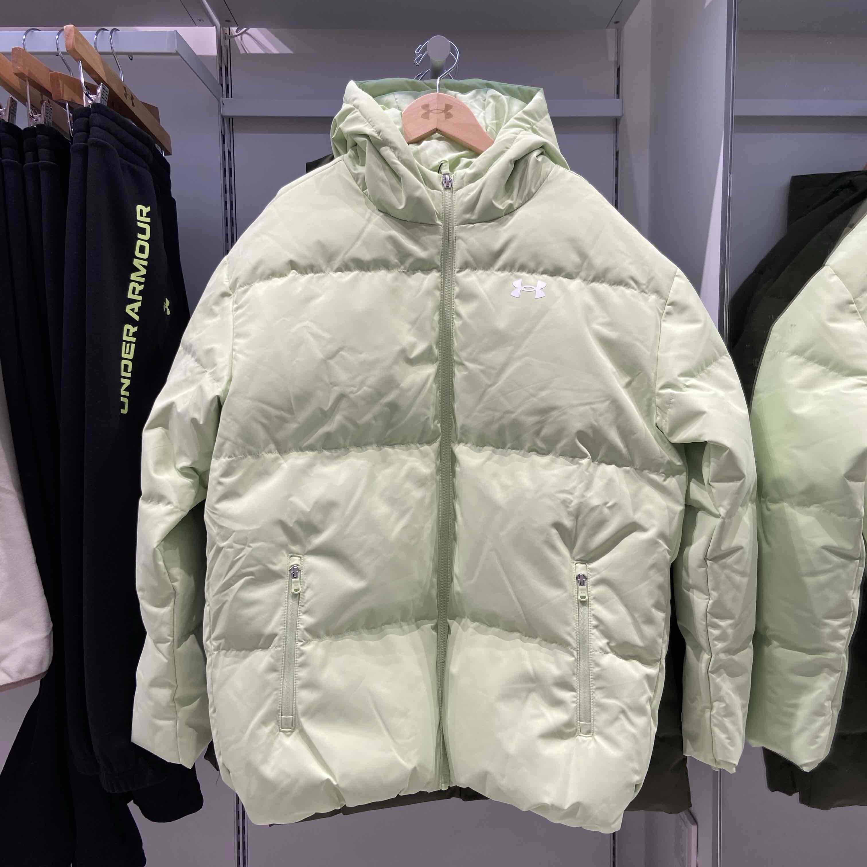 安德玛24款UA童装男款儿童三防面料消光连帽羽绒服244206174