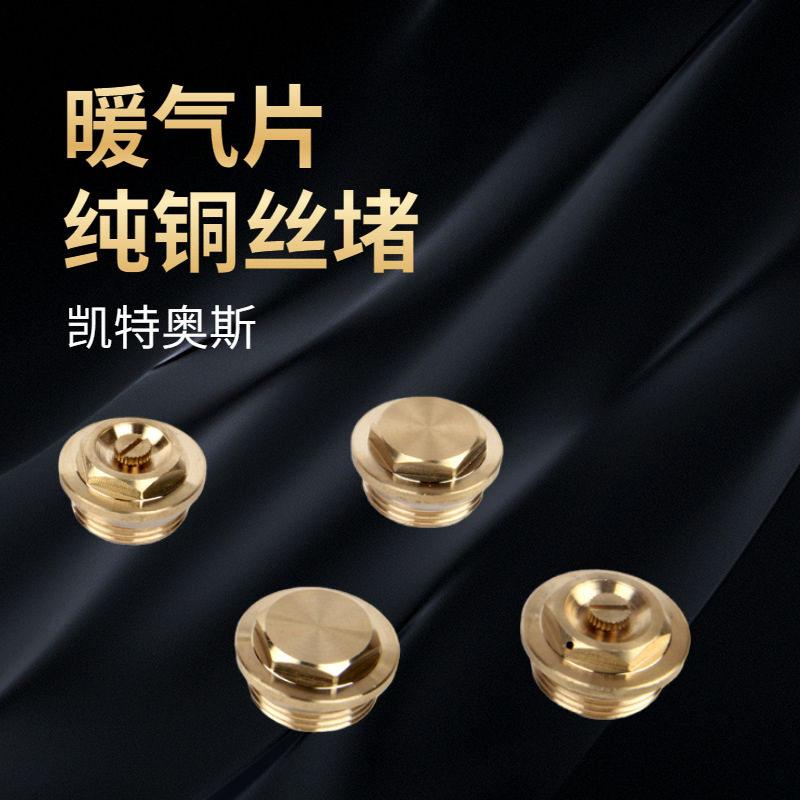 暖气片全铜堵头暖气片散热器用冷风门铜跑风接头排气阀