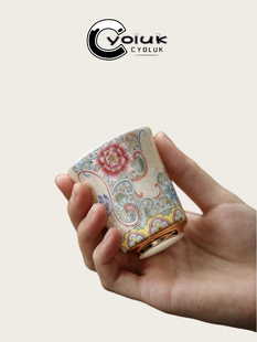 cyoluk鎏银闻香杯家用轻奢高档掐丝银珐琅彩主人杯品茗杯茶具套装