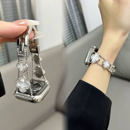 四叶草贝母适用苹果Applewatchs11表带高级女款香风iwatch10/89SE