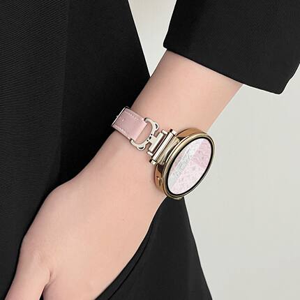 适用荣耀手表fit表带皮质小熊女表2i亲选荣耀watch5/4手表链秋冬