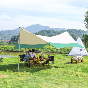 蝶形露营天幕加大野餐野营遮阳防晒防雨飞云天幕遮挡布帐篷布
