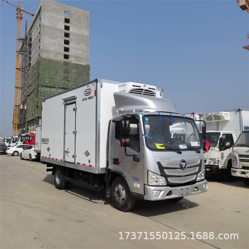 供应福田牌冷藏车 4米2活鱼对虾恒温冷链运输车多少钱一辆