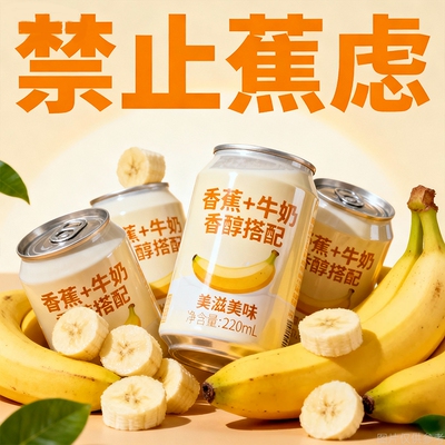 【厂家直销】香蕉牛奶风味饮品20瓶装学生早餐官方推荐秋冬饮品