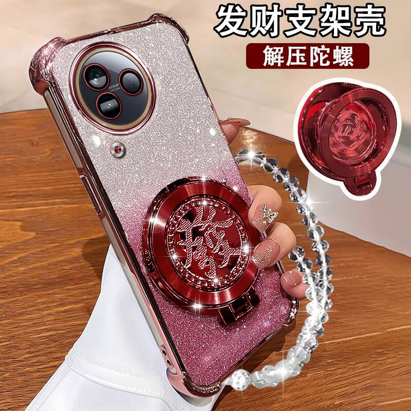 新款小米Civi3曲屏手机壳网红国潮陀螺支架23046PNC9C镜头膜全包CIVI3闪粉硅胶软壳ciiv3磁吸vici3创意保护套