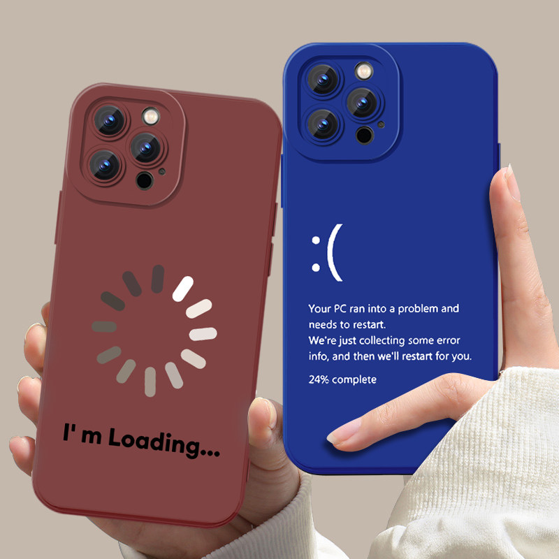 适用苹果18手机壳iphone17promax打工人蓝屏16plus搞怪15pro上班13mini发疯14华为mate70周边80黑屏x小众OPPO