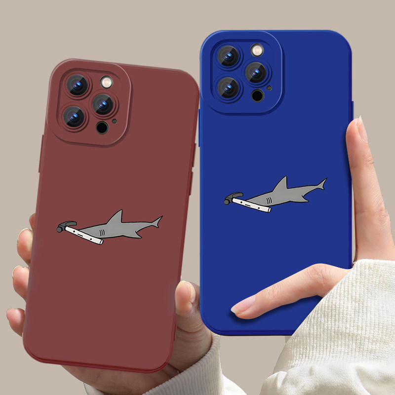 锤头鲨手机壳苹果17华为mate70鲨鱼iPhone16promax表情包pura80搞怪15适用小米14抽象13周边OPPO锤子vivo荣耀