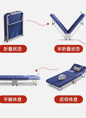 简易办公室单人折叠床家用木板床成人午休床可携式公司加固午睡床