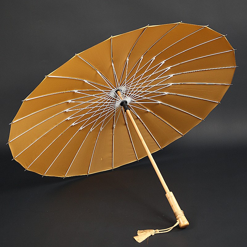 沛欣复古风雨伞国潮竹伞中国风流苏仿油纸伞24骨长柄伞可定制LOGO