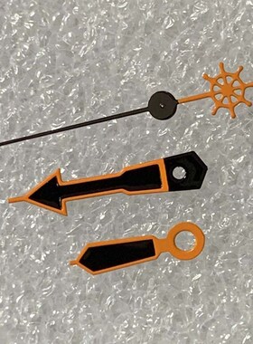 机械表配件表针 橙边黑色无夜光 龟秒鱼秒舵秒 适合装NH35/36/4R