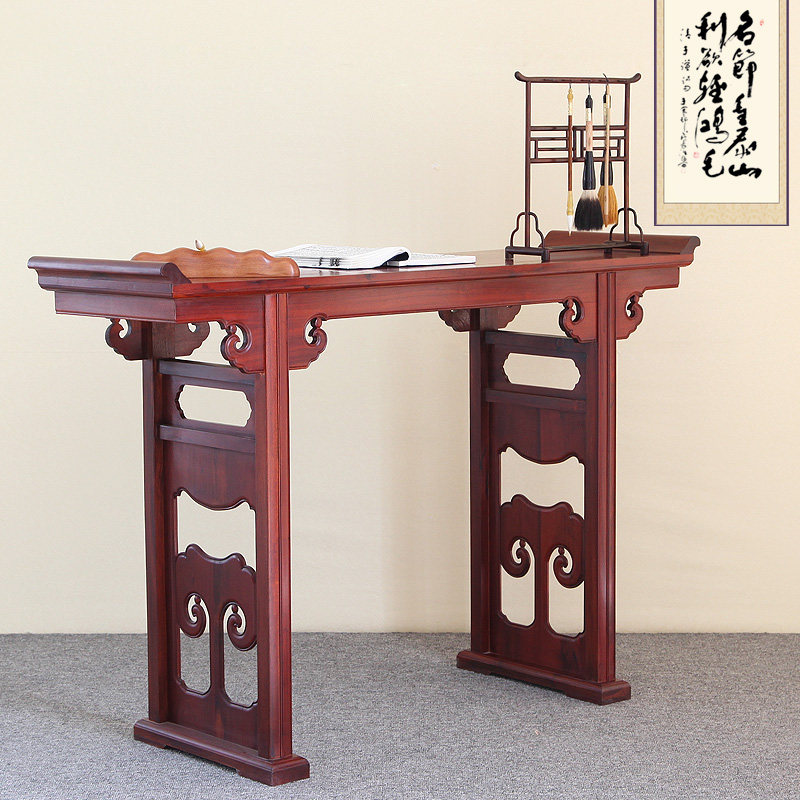 红木贡桌古典条案黑檀木酸枝木香案仿古中式供桌R实木几案翘头玄