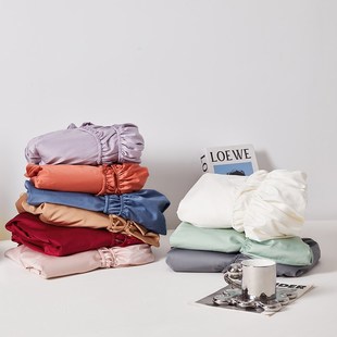 100支纯棉床笠高端轻奢床品单件纯色席梦思床垫套加高橡皮筋床单