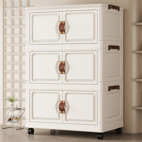 折叠收纳柜家用衣服储物柜多层简易宝宝衣柜塑料客厅杂物置物柜子