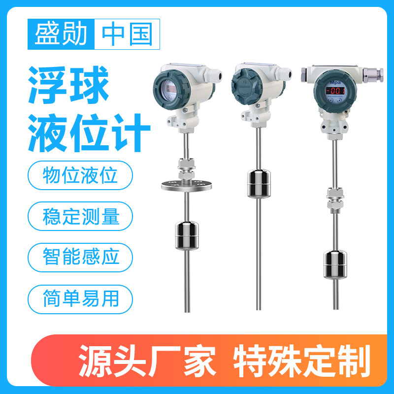 浮球液位变送器直杆插入式干簧管磁浮子水位计耐腐蚀连续量4-20mA