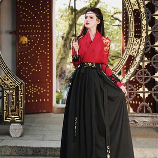 侠客风汉服女侠女风帅气武侠服装男生古装套装女中国风大码情侣装