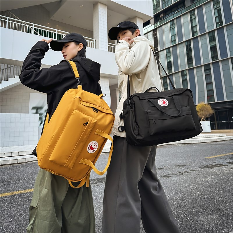 上课双肩包大容量旅行包女大学生男纯色运动休闲手提袋单肩健身包