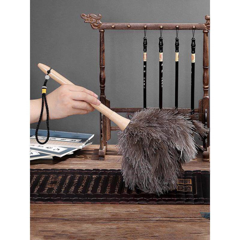 鸵鸟毛掸子鸡毛掸子家用不掉毛除尘禅子钢琴扫灰毯子毛掸子