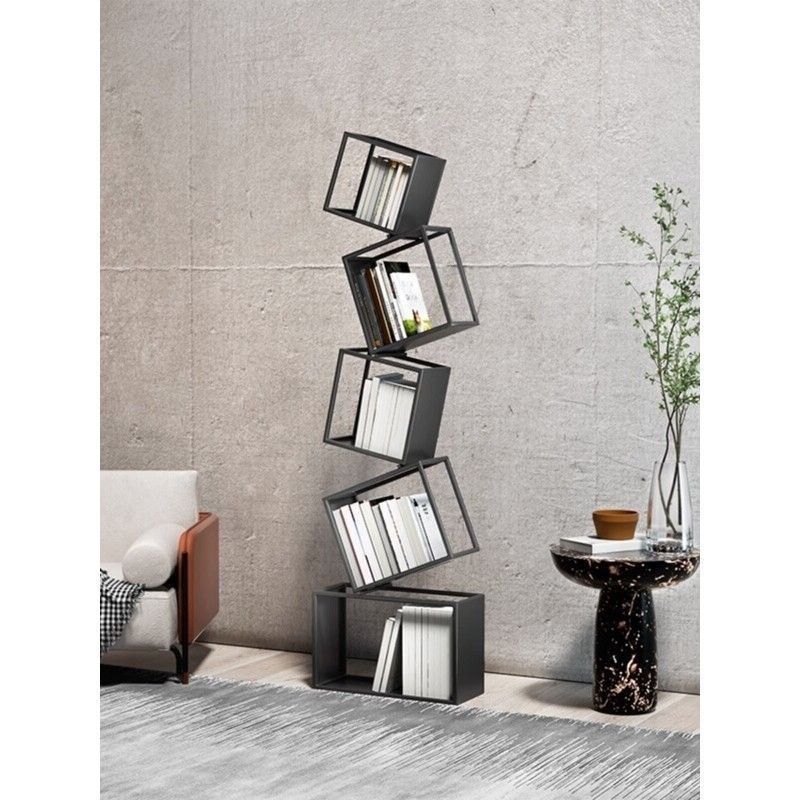 现代简约设计感铁艺角落书柜北欧方格网红转角立式书架落地置物架,家居饰品,落地摆件,淘宝优惠券,粉丝福利购,淘宝优惠卷