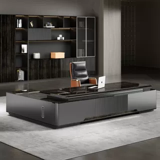 现代简约轻奢吸塑大班台