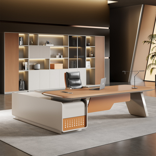 轻奢老板桌办公桌简约现代董事长总裁桌大班台经理办公室桌椅组合