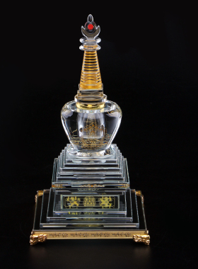 舍利塔水晶佛塔摆件宝箧印陀罗尼经咒塔菩提塔装藏舍利子五轮佛塔