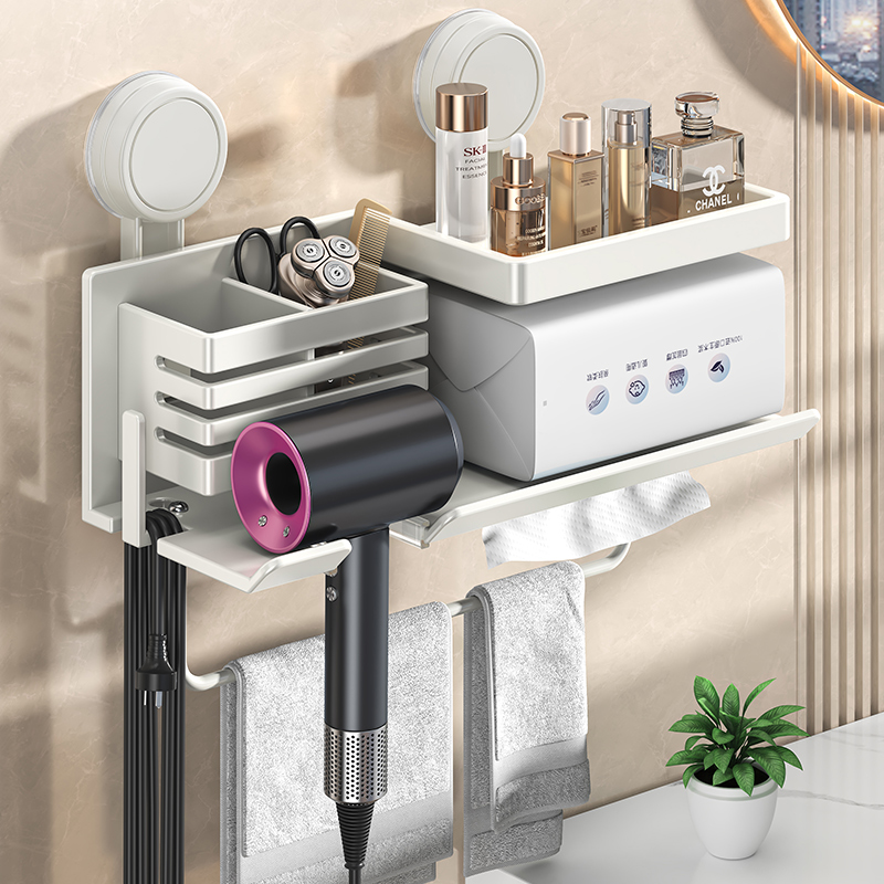吸盘吹风机支架浴室免打孔置物架壁挂式卫生间徕芬电吹风收纳神器