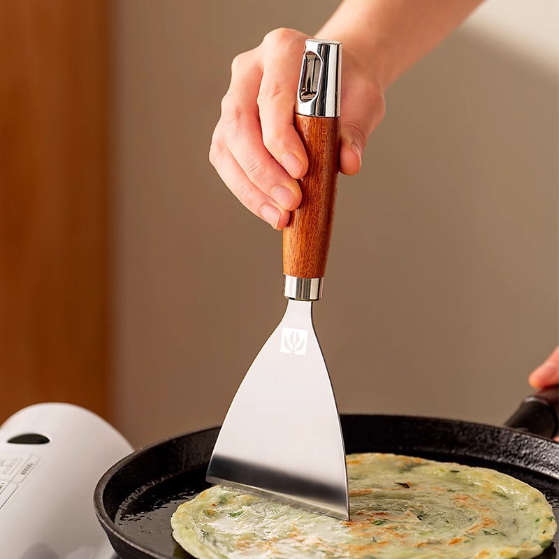 提拉米苏铲不锈钢煎铲煎饼果子铲子木柄铁板烧平铲工具料理铲