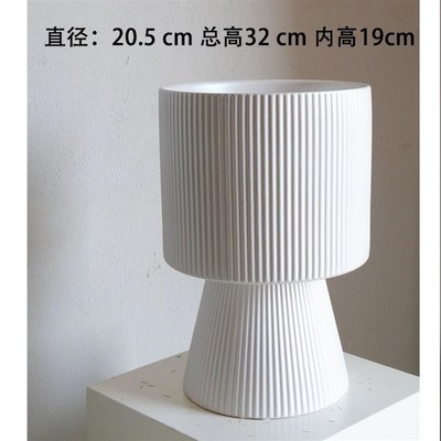 奖杯高脚陶瓷花盆垂丝茉莉盆蝴蝶兰大口径北美冬青陶瓷落地花盆