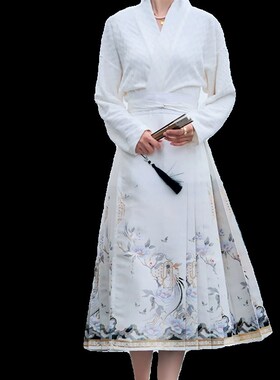 八分中长款改良马面裙 木兰禧【水墨山茶】织金仿妆花红色订婚