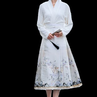 八分中长款改良马面裙 木兰禧【水墨山茶】织金仿妆花红色订婚