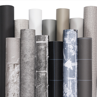 防水防潮墙纸自粘卧室温馨装饰灰色宿舍桌面壁纸可擦家具翻新贴纸