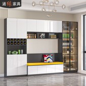 轻奢餐边柜酒柜一体靠墙家用客厅餐厅卡座定制小户型茶水柜储物柜