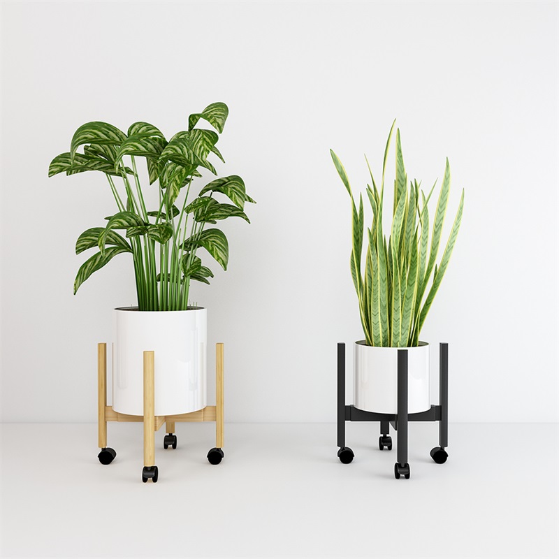 北欧花架可伸缩十字花架子客厅落地式可移动花盆支架 绿萝盆栽架