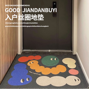 与风与海入户地垫防滑家用卡通地毯丝圈J进门垫玄关脚垫耐脏可裁