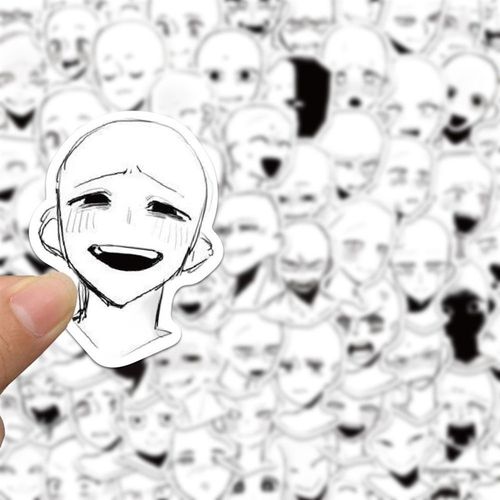 人物表情参考贴纸108张简约创意手账diy美术生学画画手机装饰贴画