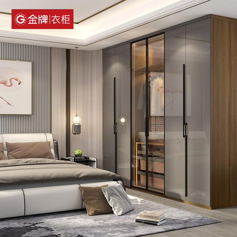 金牌衣柜全屋定制衣帽间走入式衣柜家装家用卧室家具简约现代衣橱