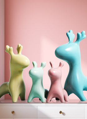 北欧麋鹿摆件家居饰品创意现代简约结婚客厅酒柜礼物装饰品小摆设