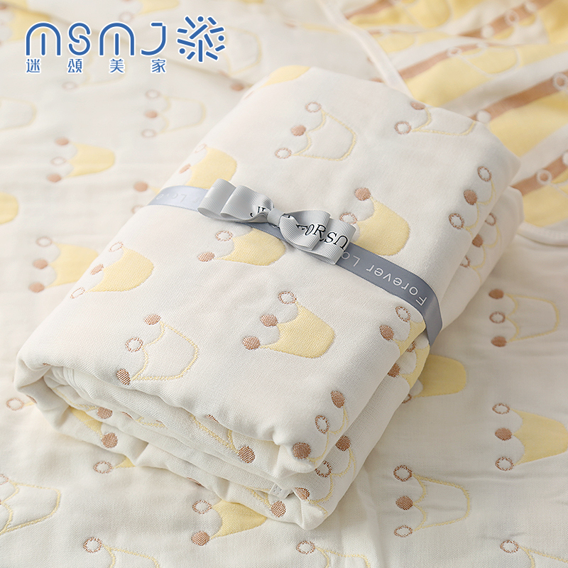 纯棉加厚卡通六层婴儿浴巾纯棉宝宝纱布盖毯新生儿包被儿童毛巾被
