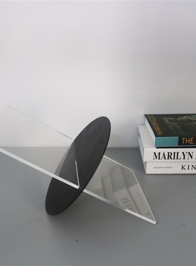 极简现代透明亚克力金属几何书架客厅书房售楼处样板房桌面摆件